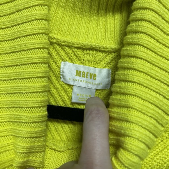 Maeve By Anthropologie Charteuse Wool Sweater Medium - Picture 4 of 5
